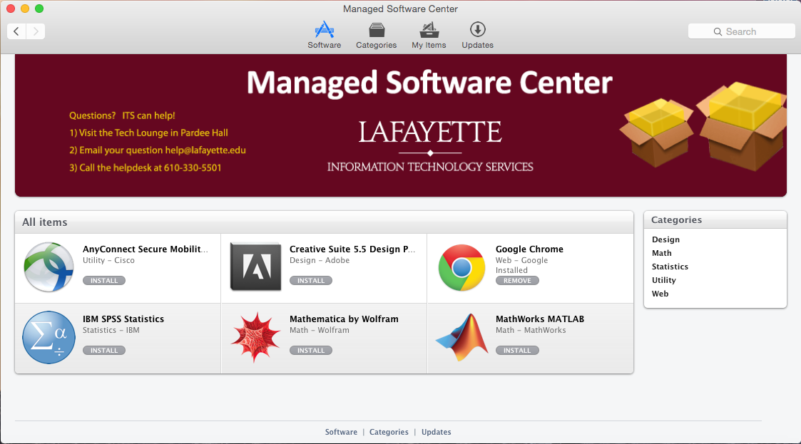 Managed Software Center for Mac · Technology Help · Lafayette College