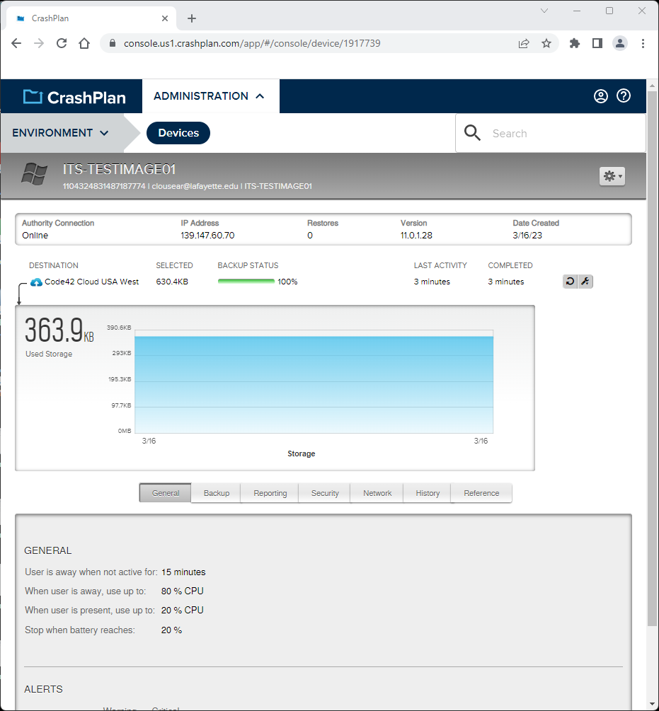 CrashPlan Webpage Restore - Step 2