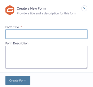 Image of Create a New Form pop-up