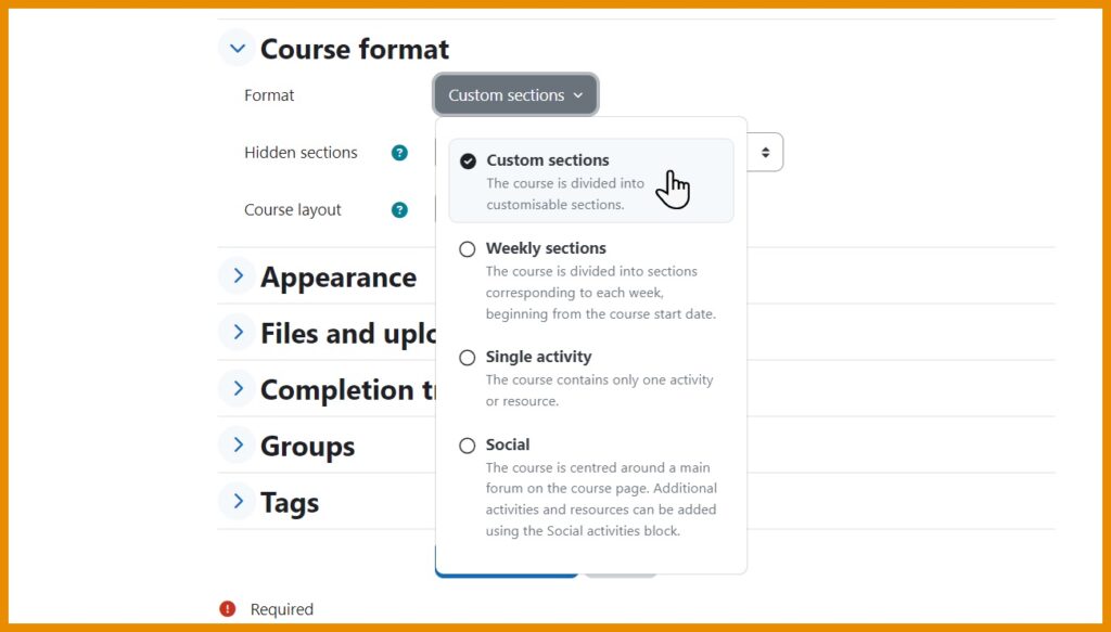 new course format in moodle