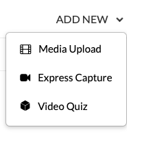 screenshot of the adding new media content menu