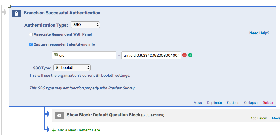 Qualtrics Authenticator Settings