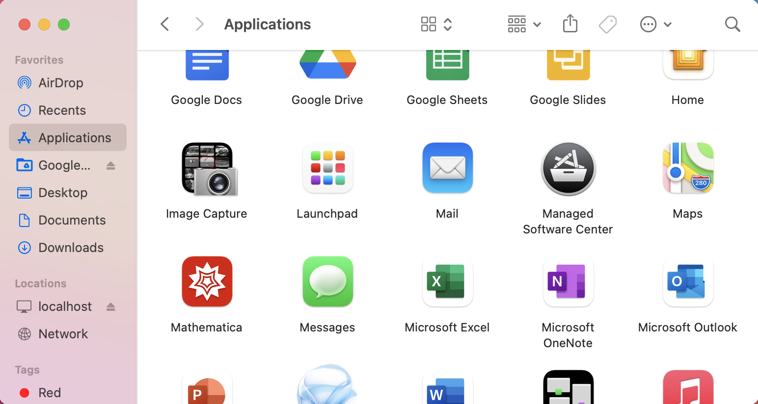 Managed Software Center shown in the Applications Folder