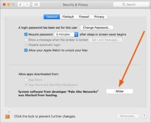 macOS Security and Privacy Preference Pane