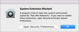 macOS System Extension Blocked Dialog
