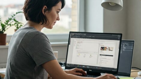 a person working on a website