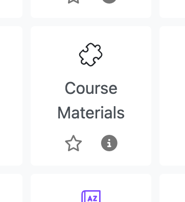 the course materials option within the activity chooser in Moodle